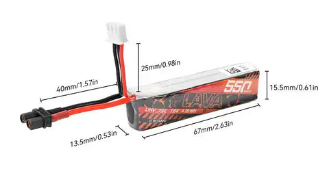 BETAFPV LAVA 2S/3S/4S 550mAh 75C Battery XT30 (2PCS) for Pavo20 Pro Pavo Pico Meteor85 HD